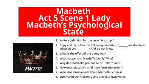 Macbeth - Act 5 Scene 1 Lady Macbeth’s Psychological State