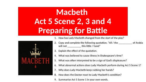Macbeth - Act 5 Scene 2, 3 and 4 Preparing for Battle