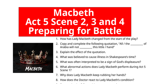 Macbeth - Act 5 Scene 2, 3 and 4 Preparing for Battle