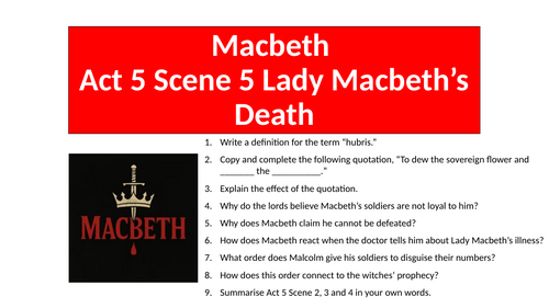 Macbeth - Act 5 Scene 5 Lady Macbeth’s Death