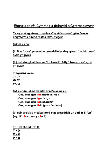 EHANGU GEIRFA BLWYDDYN 3: ADNODD ATHRAWON: GÊM YR ANIFEILIAID