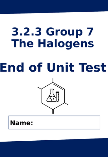 AQA A-Level Chemistry End of Topic Test – 3.2.3 The Halogens