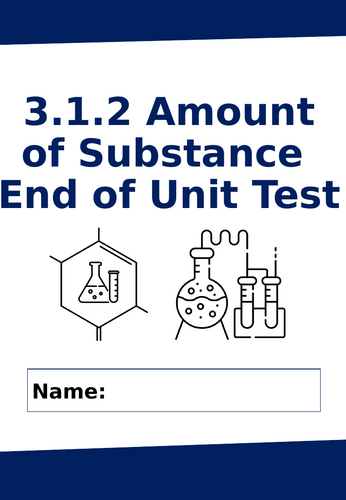 AQA A-Level Chemistry End of Topic Test – 3.1.2 Amount of Substance