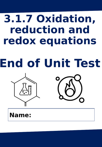 AQA A-Level Chemistry End of Topic Test – 3.1.7 Oxidation, Reduction and Redox Equations