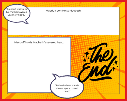 Macbeth Comic Strip – Key Scenes and Quotes (KS4 AQA/Edexcel/WJEC)