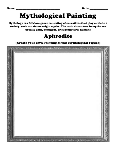 Greek Gods Worksheet Bundle "Mythological Painting"  (15 Assignments"