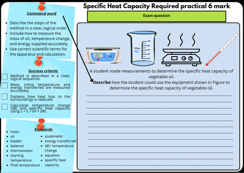 GCSE Physics Required Practical: Specific Heat Capacity (6-Mark Exam Question Practice)