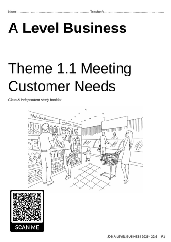 Edexcel A Level Business Complete Theme 1 Student Booklets