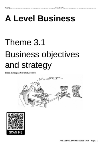 Edexcel A Level Business Complete Theme 3 Student Booklets