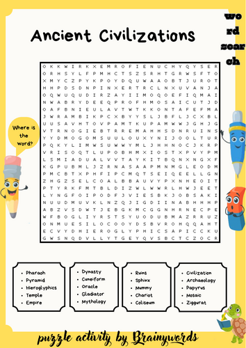 Ancient Civilizations word search puzzle