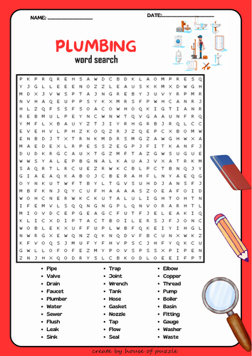 Plumbing Word Search Puzzle