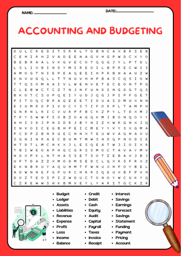Accounting & Budgeting Word Search Puzzle