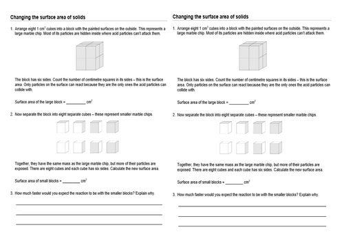 KS4 Year 10 - Rates of Reaction - Surface Area