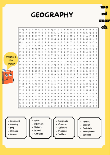 Geography Word Search Puzzle