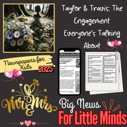 Taylor Swift Says Yes & is Engaged to Travis Kelce! Kids Article Pack & Freebie Worksheets!