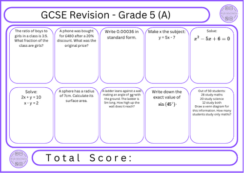 GCSE Maths Revision - Grade 5