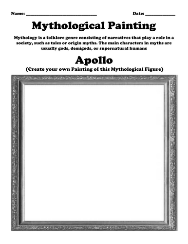 Roman Gods Worksheet Bundle "Mythological Painting" (12 Assignments)