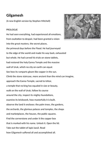 GCSE English Language and Structure (Using Gilgamesh text)