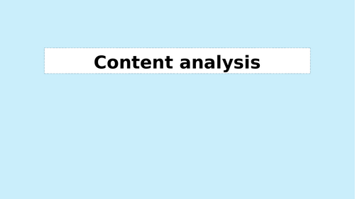 AQA A level Psychology content analysis lesson