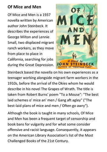 Of Mice and Men Handout