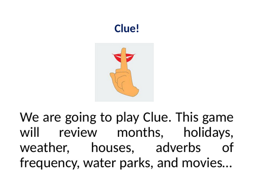 "Taboo" style PPT game for ESL students (fairgrounds, sports, movies, houses, months, and days)