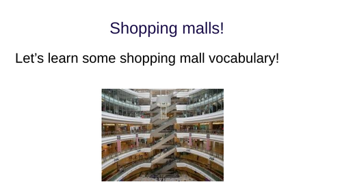 PPT on shopping mall vocabulary for ESL students