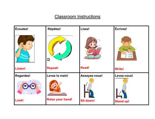 French Classroom Instructions Activity | Year 7 / KS3 | Beginner French