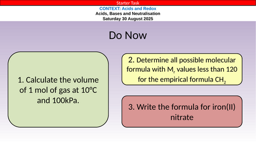 OCR A Level Chemistry Chapter 4 - Acids and Redox