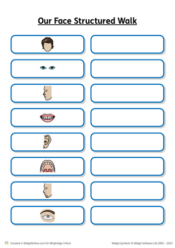 Our face structured walk/scavenger hunt