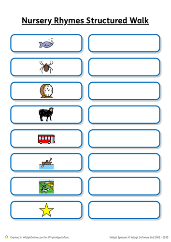 Nursery Rhymes structured walk/ scavenger hunt