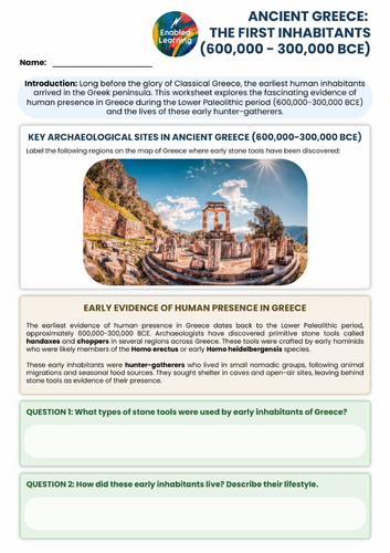 Greek Mythology Unit - 14 Lessons - Up to 146BC