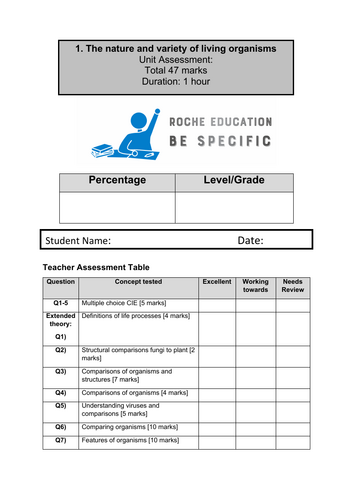 Edexcel IGCSE 1: The nature and variety of living organisms