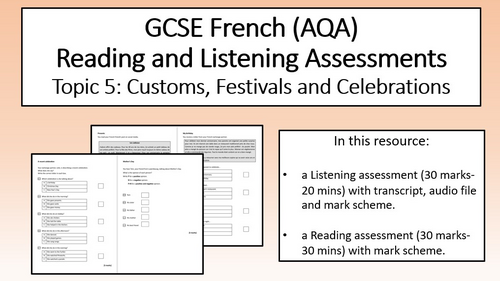 Assessments- Topic5: Cutoms, Festivals and Celebrations- GCSE French