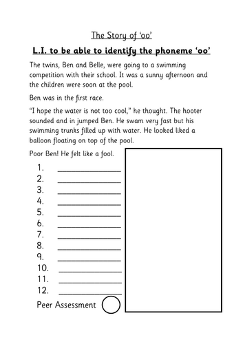 'oo' phoneme story task