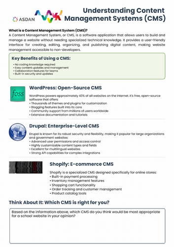 ASDAN Computing - Web Development - CMS - A4