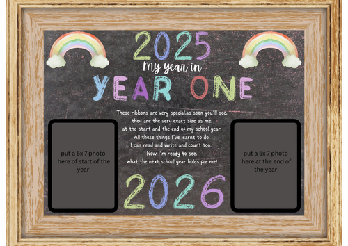 year one keep sake- beginning and end of year photo and height record