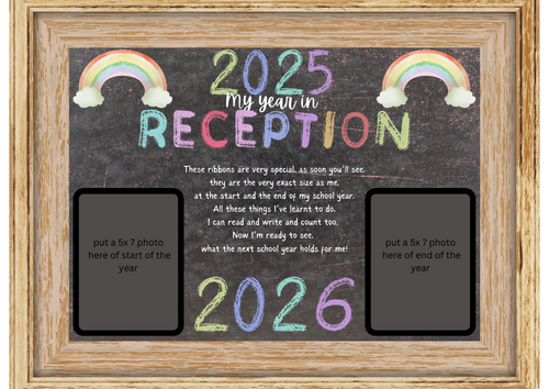 year two keepsake- beginning and end of year photo and height record