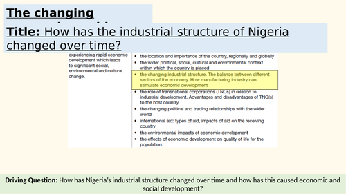 KS4 Nigeria: Changing industrial structure