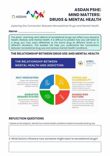 ASDAN PSHE - Tobacco and Drugs - Drugs and Mental Health - A5