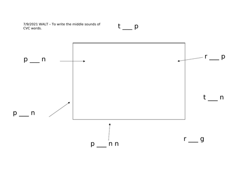 CVC Missing letter worksheets