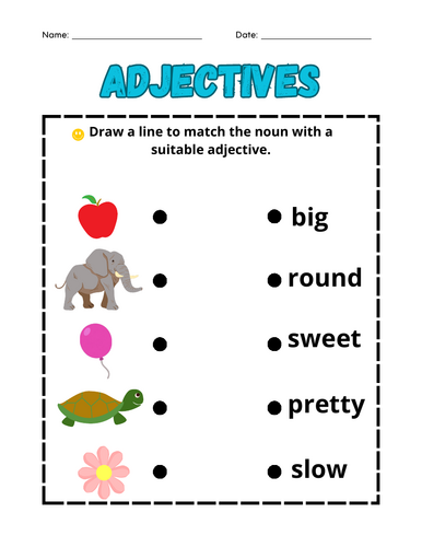 Adjectives Grammar Worksheet