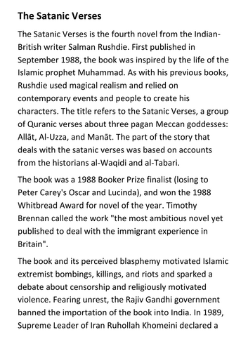 The Satanic Verses Handout