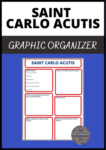 St Carlo Acutis Canonization on 7 September 2025 -  Graphic Organizer