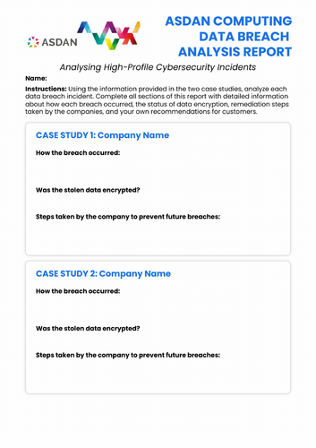 ASDAN Computing - Infrastructure - Data Breach Lesson - B1