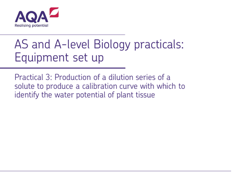 AQA A-Level New specification -3.2.2 REQUIRED PRACTICAL 3 | Teaching ...