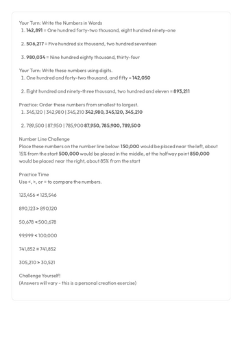 FS Maths L1 - Ordering Numbers