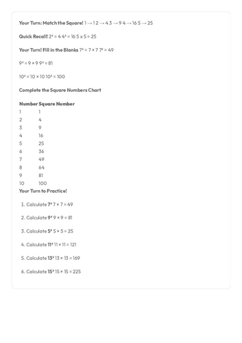 FS Maths L5 - Understanding Square Numbers