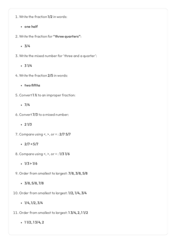 FS Maths L7 - Fractions and Mixed Numbers