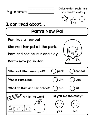 Home Reading Fun Worksheet
