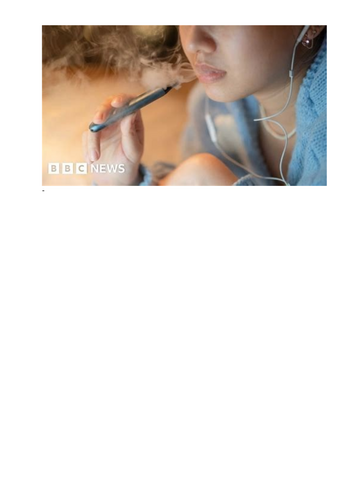 Worksheet about the documentary 'What's really in your vape?' from BBC Three
